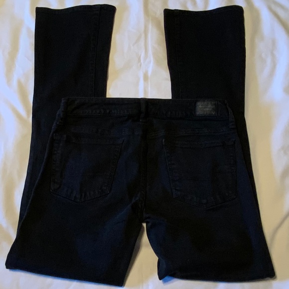 American Eagle Slim Straight Barely Boot Low Rise Black Stretchy Jeans (28x32) - Picture 2 of 13